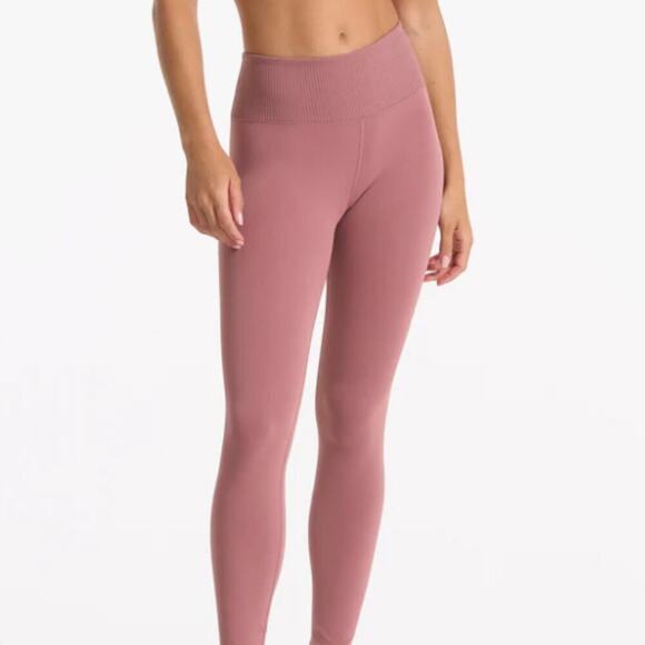 NWT Vuori Ribbed Studio High Rise 7/8 Leggings 24.5" Marsala/Mauve Size L - Picture 1 of 12